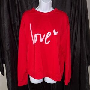 Chic Red Love Graphic Sweatshirt